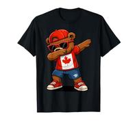Dabbing Bear Canada Flag Funny Streetwear Patriotic Canadian T-Shirt