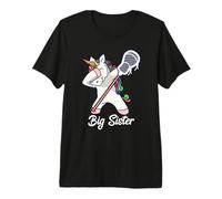 Dabbing Big Lacrosse Sister Unicorn Premium T-Shirt