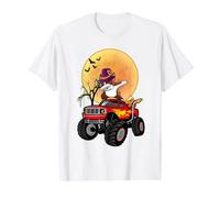 Dabbing Boston Terrier Dog Witch Hat Monster Truck Halloween Value Graphic T-Shirt, Men, White, S