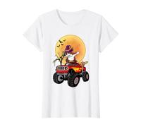 Dabbing Boston Terrier Dog Witch Hat Monster Truck Halloween Value Graphic T-Shirt, Women, White, M