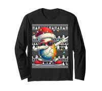 Dabbing Bowling Ugly Christmas Costume Family Xmas Girls Long Sleeve T-Shirt