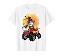 Dabbing Boxer Dog Witch Hat on Monster Truck Funny Halloween Value Graphic T-Shirt, Men, White, S