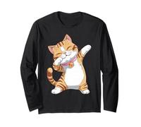 Dabbing Cat Design - Funky Dab Dance Cat for Women Long Sleeve T-Shirt