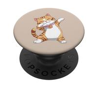 Dabbing Cat Design - Funky Dab Dance Cat for Women PopSockets Adhesive PopGrip