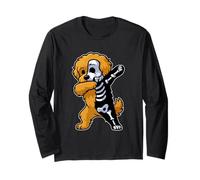 Dabbing Cockapoo Half Skeleton Halloween Costume Owner Long Sleeve T-Shirt