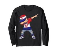 Dabbing Croatian Boy Flag National Pride Long Sleeve T-Shirt