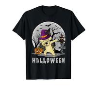 Dabbing Dog Halloween Labrador Retriever Dog Dab Hat Witch Value Graphic T-Shirt, Men, Black, S