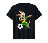Dabbing Dog Jamaica Soccer Fans Jersey Jamaican Football T-Shirt