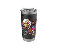 Dabbing Eagle Graphic Kids Boys Colorful Eagle Bird Lovers Stainless Steel Insulated Tumbler