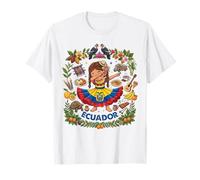 Dabbing Ecuador Girl Flag Dress Orchids Pride Heritage Kids T-Shirt