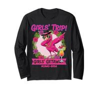Dabbing Flamingo Girls Trip Miami 2026 Vacation Long Sleeve T-Shirt