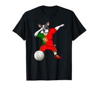 Dabbing French Bulldog Portugal Volleyball Fans Jersey T-Shirt