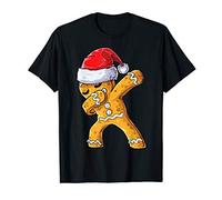 Dabbing Gingerbread Santa Christmas Kids Boys Xmas Cookie T-Shirt
