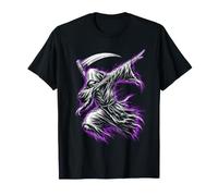 Dabbing Grim Reaper Skeleton Spooky Purple Meme T-Shirt