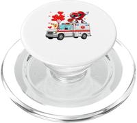 Dabbing Heart On Ambulance Valentine Hearts Lover Driver PopSockets PopGrip for MagSafe