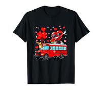 Dabbing Heart On School Bus Valentine Hearts Lover Driver T-Shirt
