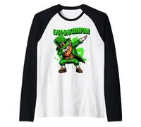 Dabbing Leprechaun Funny St Patrick’s Day Irish Style Raglan Baseball Tee