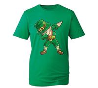 Dabbing Leprechaun T-Shirt, Funny Dab Dance Happy St Patrick's Day Irish Shamrock Ireland Unisex Kids Adults Top (Irish Green, 12 Years)