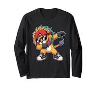 Dabbing Lion with Rainbow Mane Dab Dance Dabbing Lion Long Sleeve T-Shirt