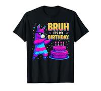 Dabbing Llama Pinata Birthday Funny Bruh Its My Birthday T-Shirt
