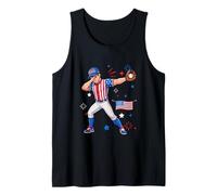 Dabbing Man Costume Playing Baseball Player Lover 4th July Tank Top