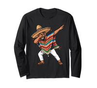 Dabbing Mexican Man Poncho with Sombrero Cinco De Mayo Dab Long Sleeve T-Shirt