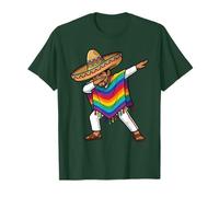 Dabbing Mexican Man Poncho with Sombrero Cinco De Mayo Dab T-Shirt