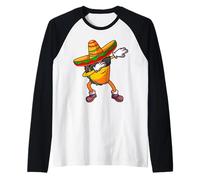 Dabbing Mexican Taco Mexican Sombrero Festival Cinco De Mayo Raglan Baseball Tee
