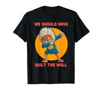 Dabbing Native Americans We Should Have Built The Wall T-Shirt, Men, Black, 5X-Large