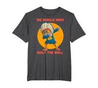 Dabbing Native Americans We Should Have Built The Wall T-Shirt, Men's Big and Tall, Dark Heather Grey, 2X Tall