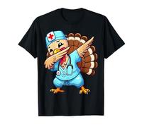 Dabbing Nurse Turkey Funny Thanksgiving Design T-Shirt