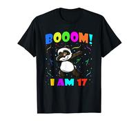 Dabbing Panda Booom! I Am 17 Boys Girls 17th Birthday Outfit T-Shirt