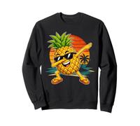 Dabbing Pineapple Sunglasses Cartoon Tropical Fruit Sunset Sweatshirt