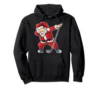 Dabbing Santa Claus Playing Golf Funny Santa Golfing Pullover Hoodie