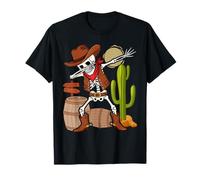 Dabbing Skeleton Cowboy Halloween Costume Boys Mens Kids T-Shirt