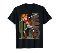 Dabbing Skeleton Cowboy Halloween Costume Kids Boys Men dab T-Shirt