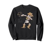 Dabbing Skeleton Cowboy Hat Halloween Kids Boys Dab Sweatshirt