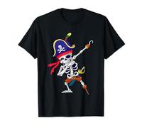Dabbing Skeleton Pirate Halloween Skull Kids Gift T-Shirt