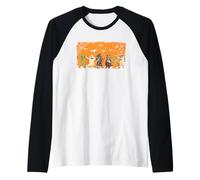 Dabbing Skeleton Witch Monster Dancing Halloween Dab Dance Raglan Baseball Tee
