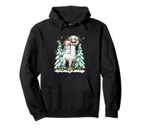 Dabbing Snowman Riding Llama Reindeer Christmas Farmer Pullover Hoodie