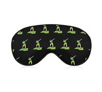 Dabbing Soccer Brazil Soccer Sleep Mask Night Cover Eye for Women Men BlockLight for Airplane Travel Nap Adjustable Strap