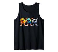 Dabbing Sun Earth Moon Solar System Space Meme Earth Day Tank Top