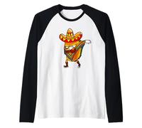 Dabbing Taco Mexican Sombrero Festival Cinco De Mayo Raglan Baseball Tee