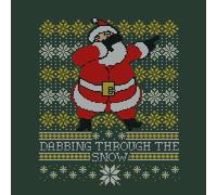 Dabbing through the snow Fair Isle Sweatshirt - Forest Green - XL