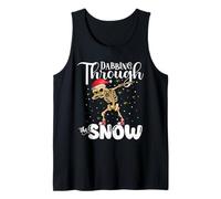 Dabbing Through The Snow Funny Skeleton Skull Xmas Tank Top