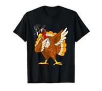 Dabbing Turkey Thanksgiving Day Gifts Pilgrim Boys Kids Men T-Shirt