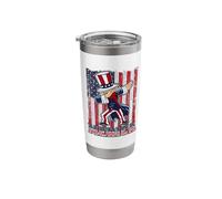 Dabbing Uncle Sam America Flag Patriotic 4th of July Stainless Steel Insulated Tumbler