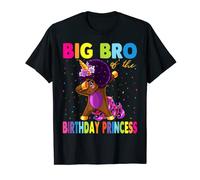 Dabbing Unicorn Afro Big Bro of the Birthday Princess T-Shirt