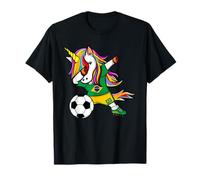 Dabbing Unicorn Brazil Soccer Fans Jersey Brazilian Football T-Shirt