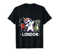 Dabbing Unicorn Dinosaur Men Women Boys Girls London England T-Shirt